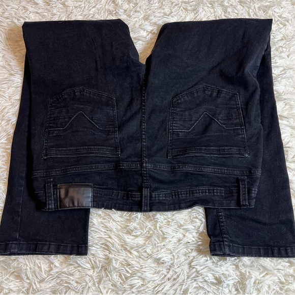 Artful Rebel Jeans Mens 36x30 Black  Stretch Straight Distressed Denim W/pockets - Picture 9 of 11